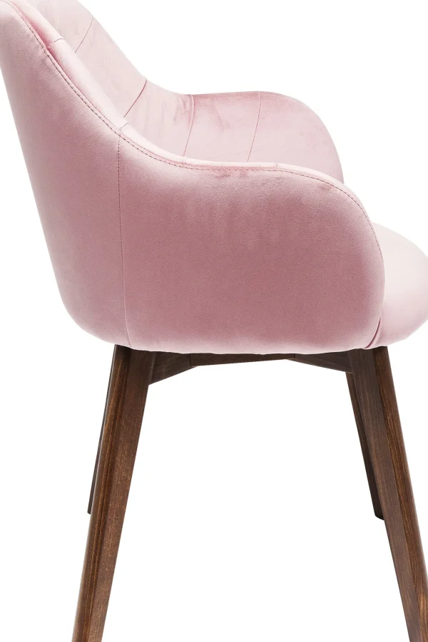 CHAIR WITH ARMREST LADY VELVET MAUVE - KARE