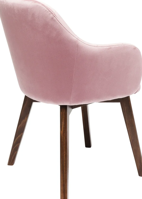 CHAIR WITH ARMREST LADY VELVET MAUVE - KARE