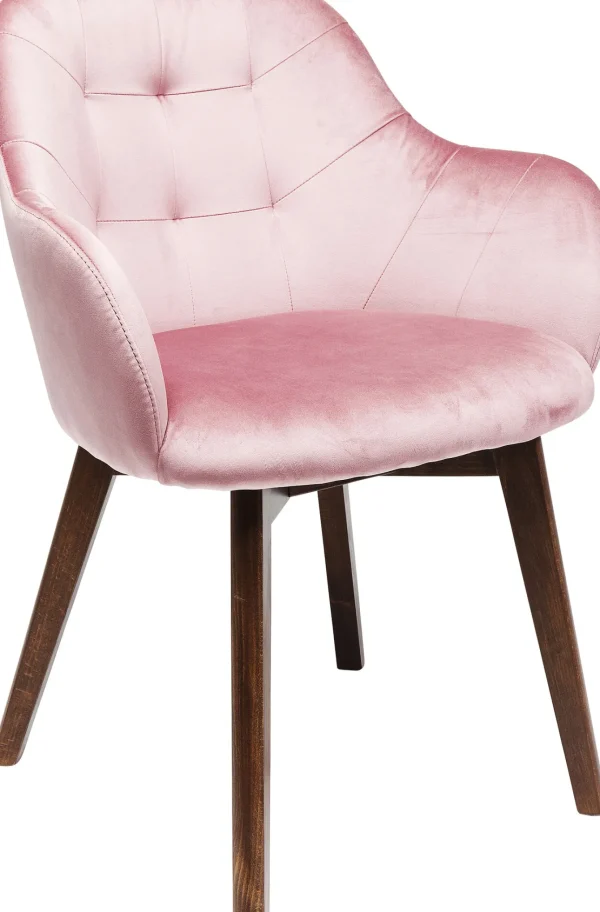 CHAIR WITH ARMREST LADY VELVET MAUVE - KARE