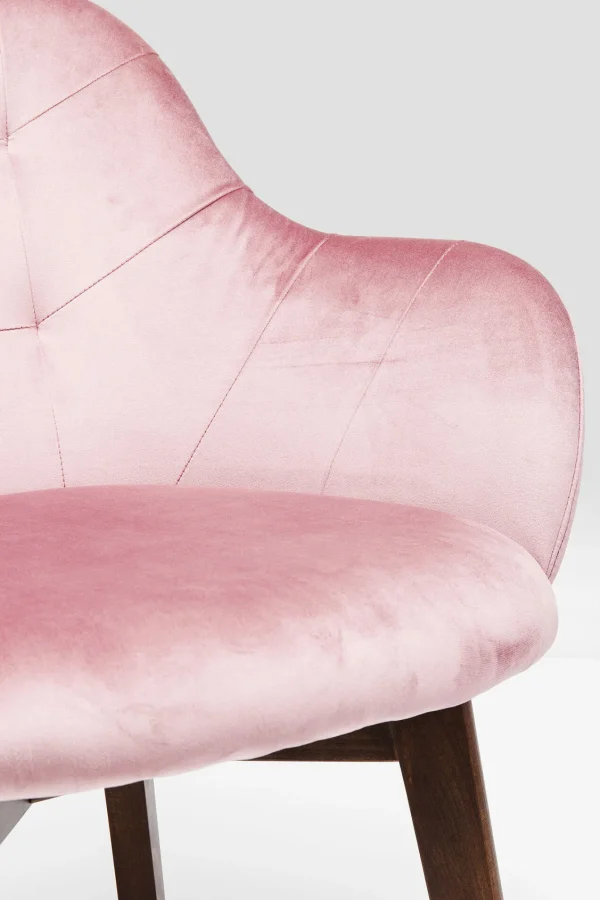 CHAIR WITH ARMREST LADY VELVET MAUVE - KARE