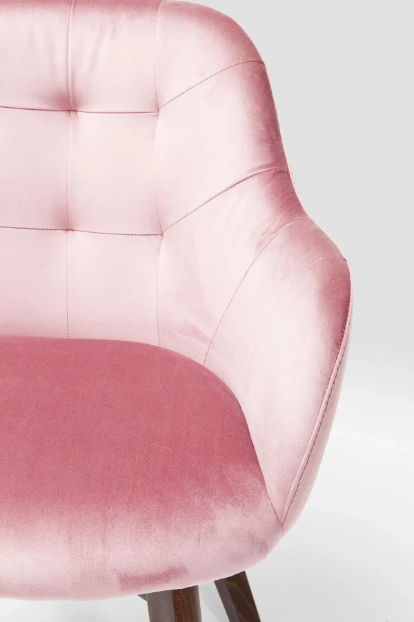 CHAIR WITH ARMREST LADY VELVET MAUVE - KARE