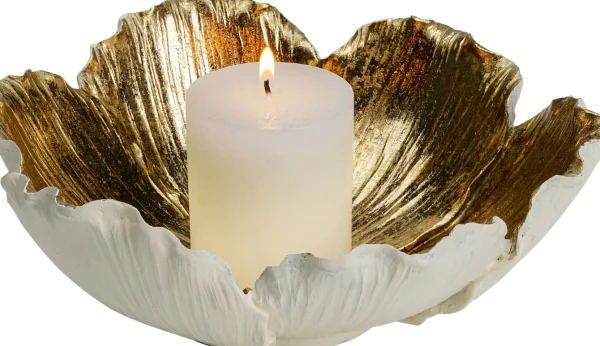 Ciotola decorativa Flower Bloom crema-oro Ø25cm - KARE