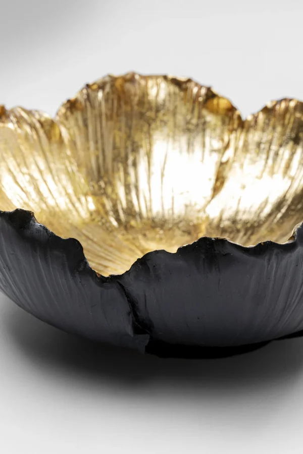 Ciotola decorativa Flower Bloom nero-oro Ø25cm - KARE