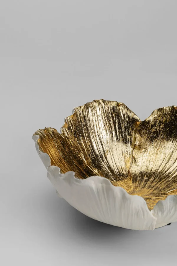 Ciotola decorativa Flower Bloom crema-oro Ø25cm - KARE