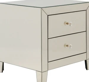 COMODINO LUXURY CHAMPAGNE 2 CASSETTI - KARE