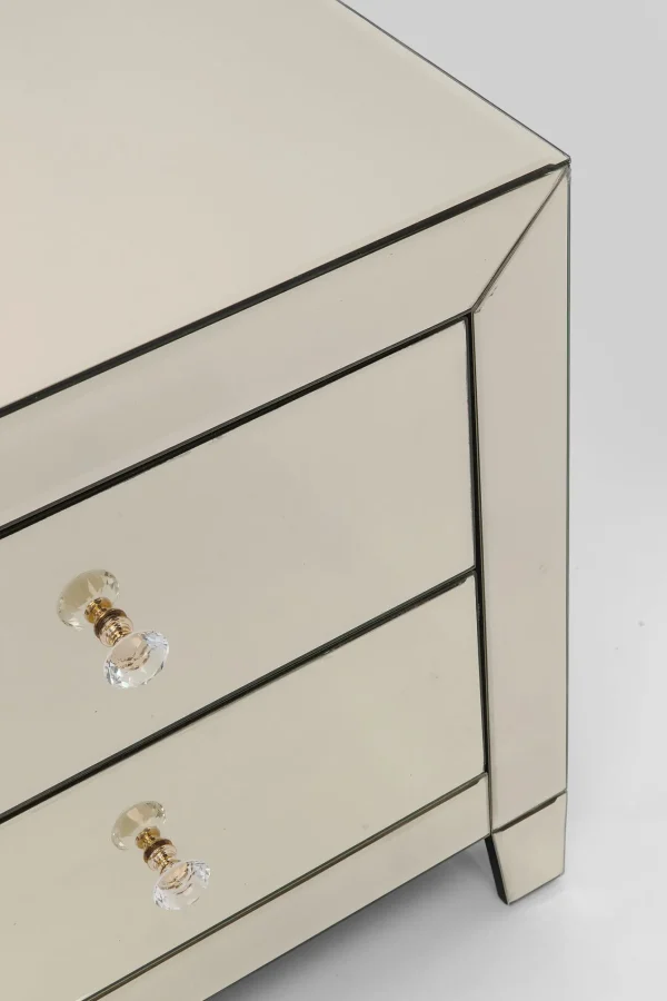 COMODINO LUXURY CHAMPAGNE 2 CASSETTI - KARE