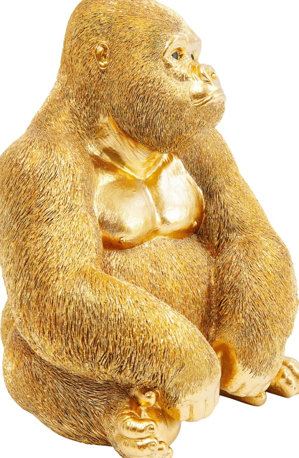 Deco Figurine Monkey Gorilla Side Medium Gold - KARE