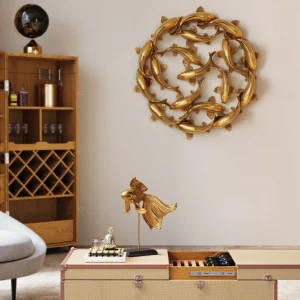 Decorazione da parete School of Koi oro Ø102cm - KARE