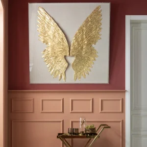 Decorazione da parete Wings oro/bianco 120x120 cm - KARE