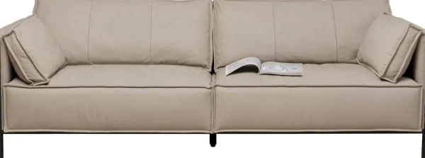 Divano 3 posti Victor pelle grigio 233cm - KARE