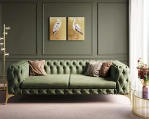 Divano Bellissima 3-posti verde 240cm - KARE
