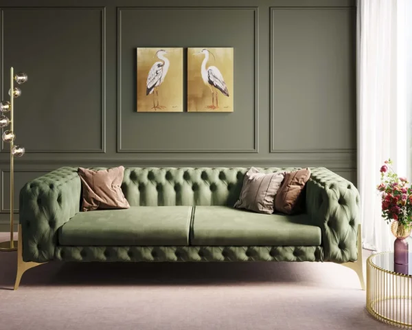 Divano Bellissima 3-posti verde 240cm - KARE