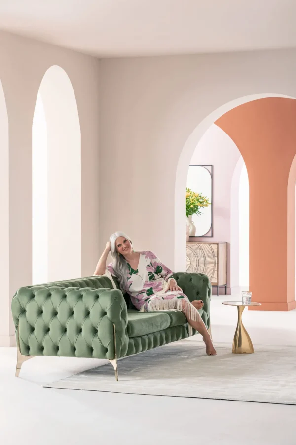 Divano Bellissima 3-posti verde 240cm - KARE