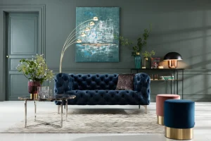 DIVANO LOOK 2-POSTI VELLUTO BLU - KARE