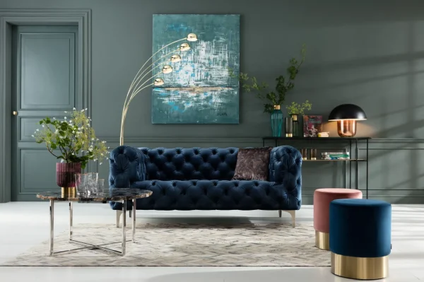 DIVANO LOOK 2-POSTI VELLUTO BLU - KARE