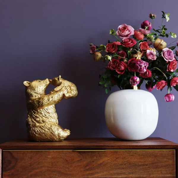 Figura decorativa Bear Lucky Mom oro 27cm - KARE