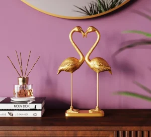 Figura decorativa Flamingo Love oro 39cm - KARE