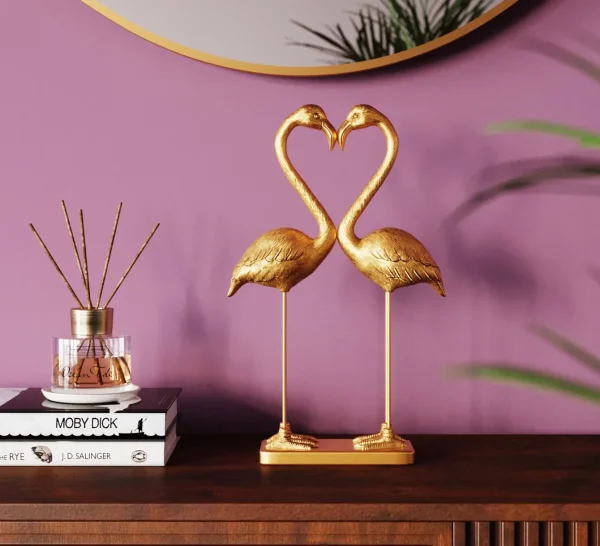 Figura decorativa Flamingo Love oro 39cm - KARE