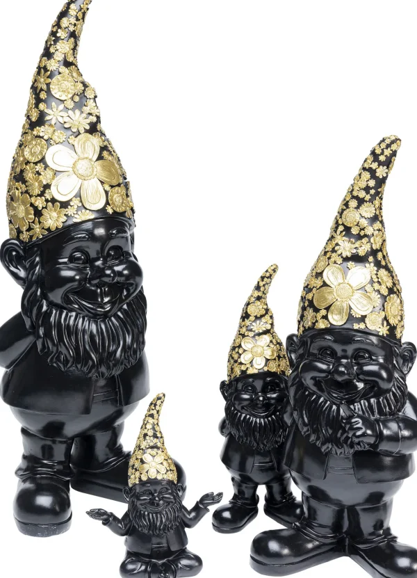 Figura decorativa Gnome Meditation nero-oro 19cm - KARE