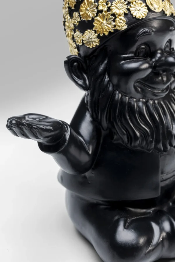 Figura decorativa Gnome Meditation nero-oro 19cm - KARE