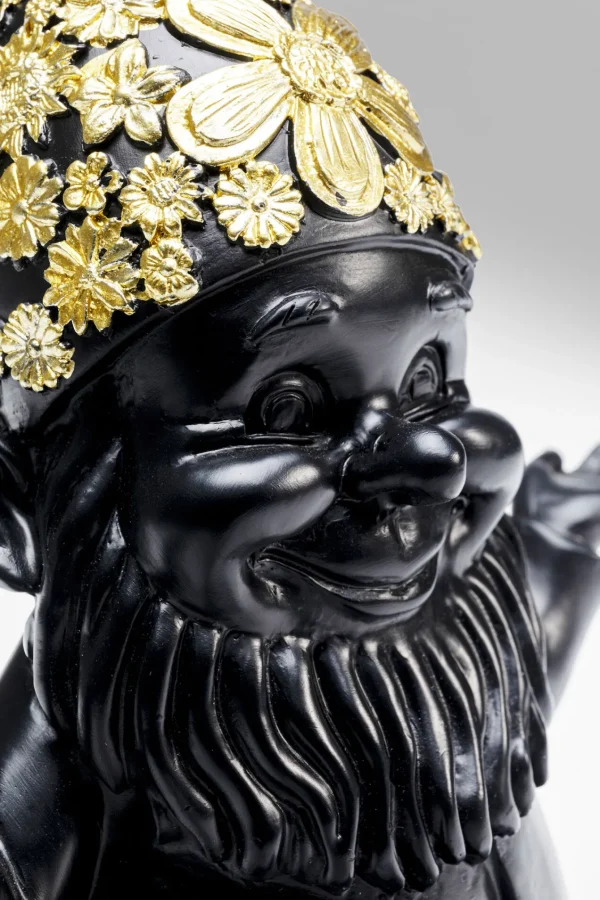 Figura decorativa Gnome Meditation nero-oro 19cm - KARE