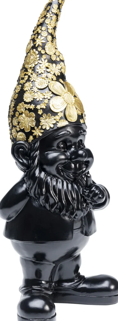 Figura decorativa Gnome Standing nero-oro 46cm - KARE