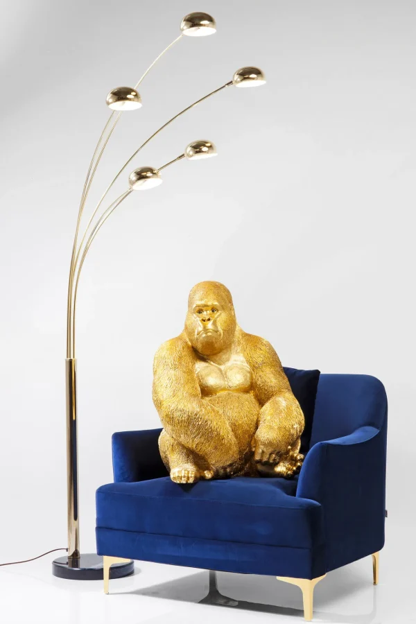 FIGURA DECORATIVA MONKEY GORILLA SIDE XL ORO - KARE