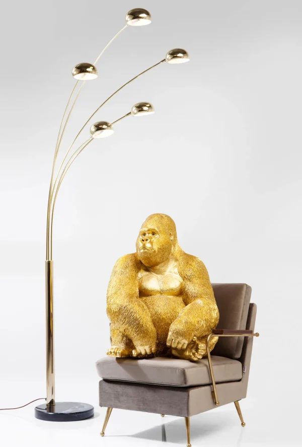 FIGURA DECORATIVA MONKEY GORILLA SIDE XL ORO - KARE