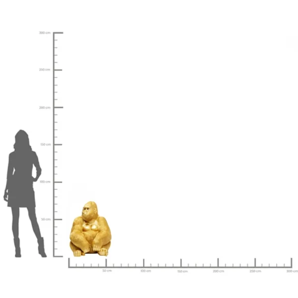 FIGURA DECORATIVA MONKEY GORILLA SIDE XL ORO - KARE