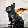 Figura Decorativa Sitting Angel Dog Oro-Nero - KARE