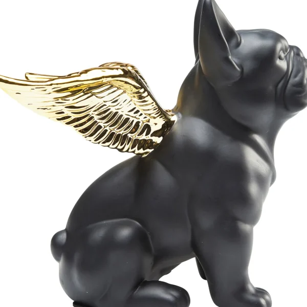 Figura Decorativa Sitting Angel Dog Oro-Nero - KARE