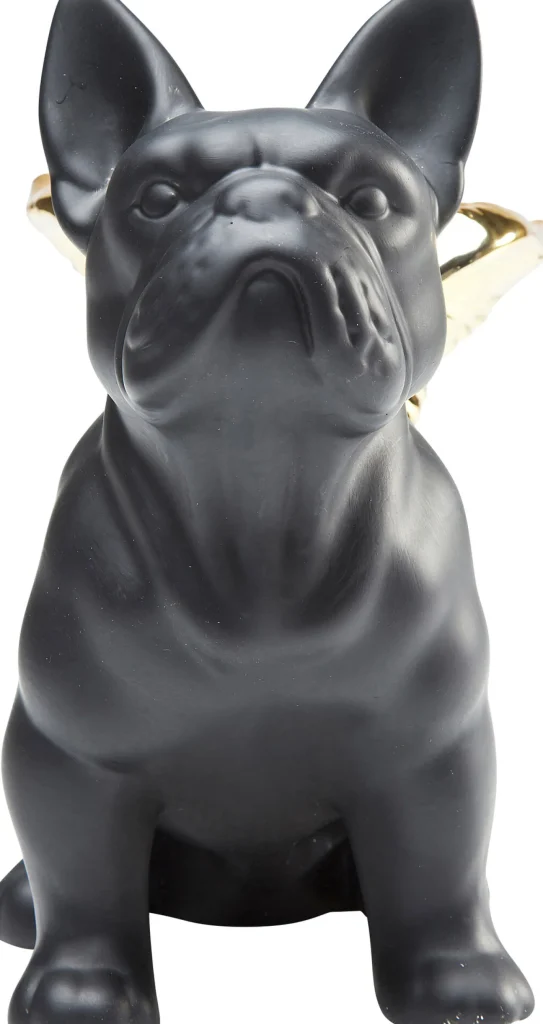 Figura Decorativa Sitting Angel Dog Oro-Nero - KARE