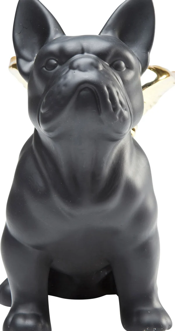 Figura Decorativa Sitting Angel Dog Oro-Nero - KARE