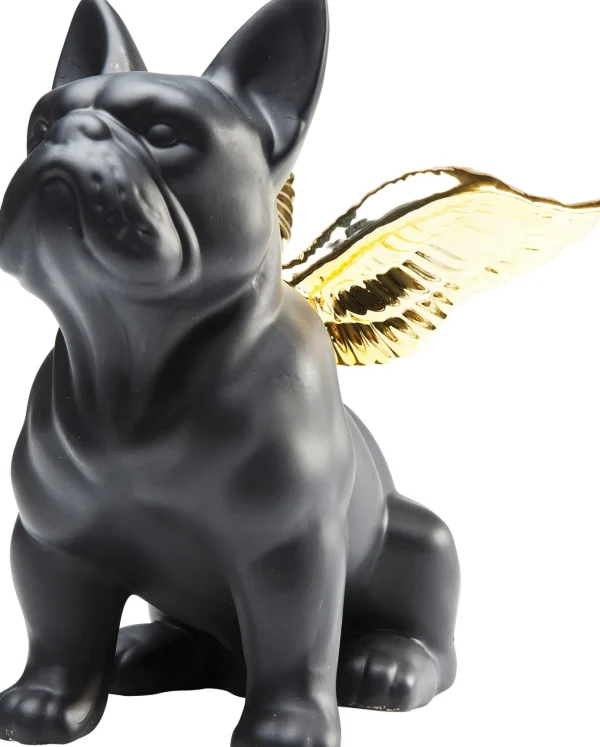 Figura Decorativa Sitting Angel Dog Oro-Nero - KARE