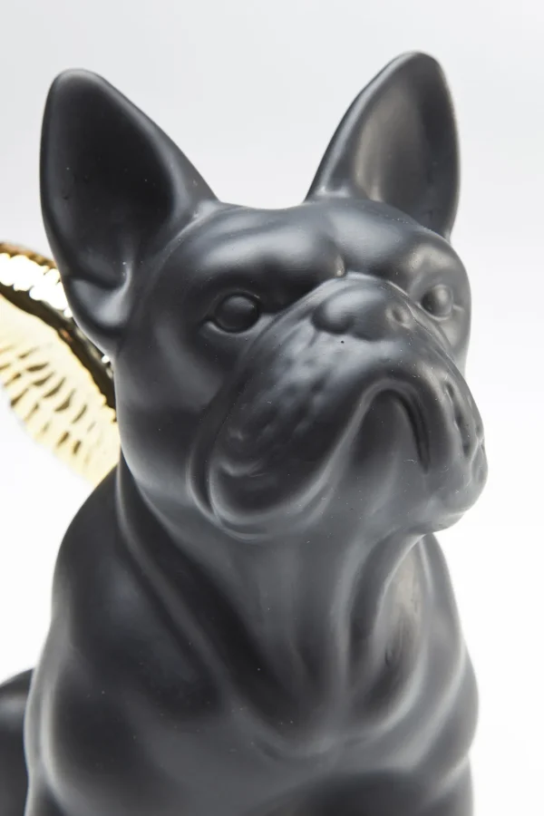 Figura Decorativa Sitting Angel Dog Oro-Nero - KARE