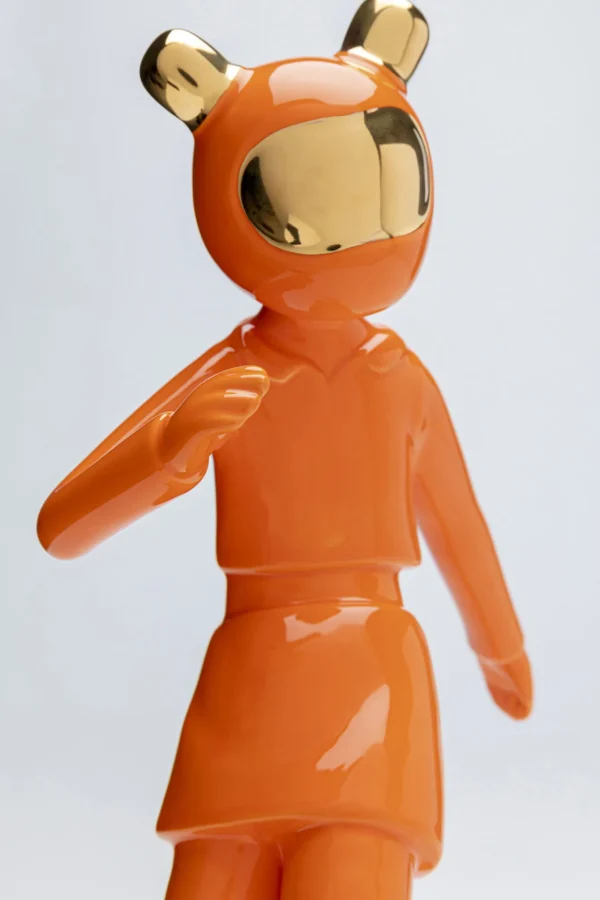 Figura decorativa Skating Astronaut arancione 33cm - KARE