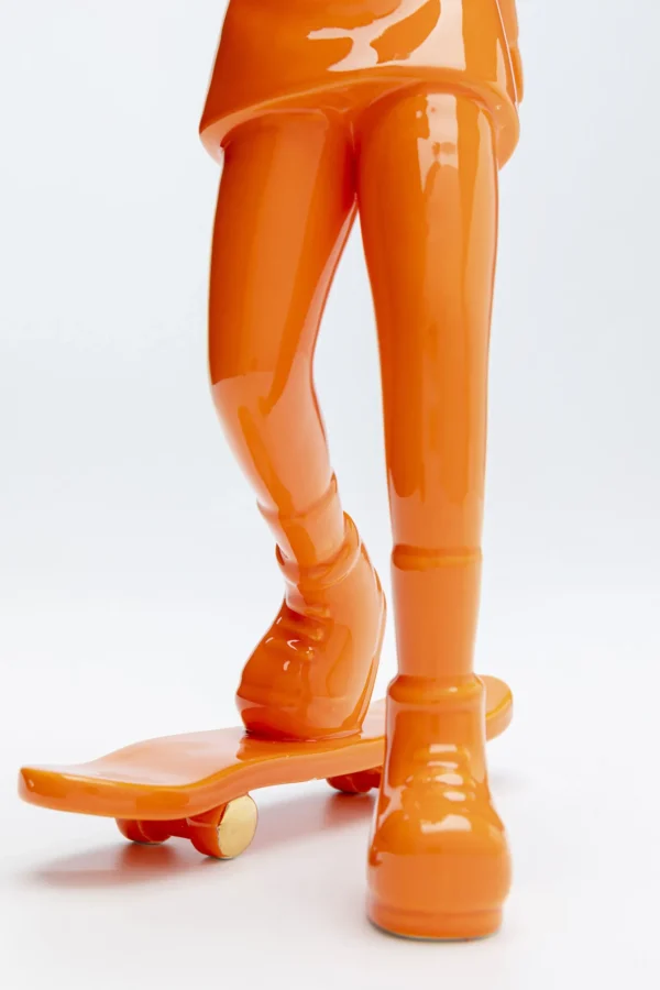 Figura decorativa Skating Astronaut arancione 33cm - KARE