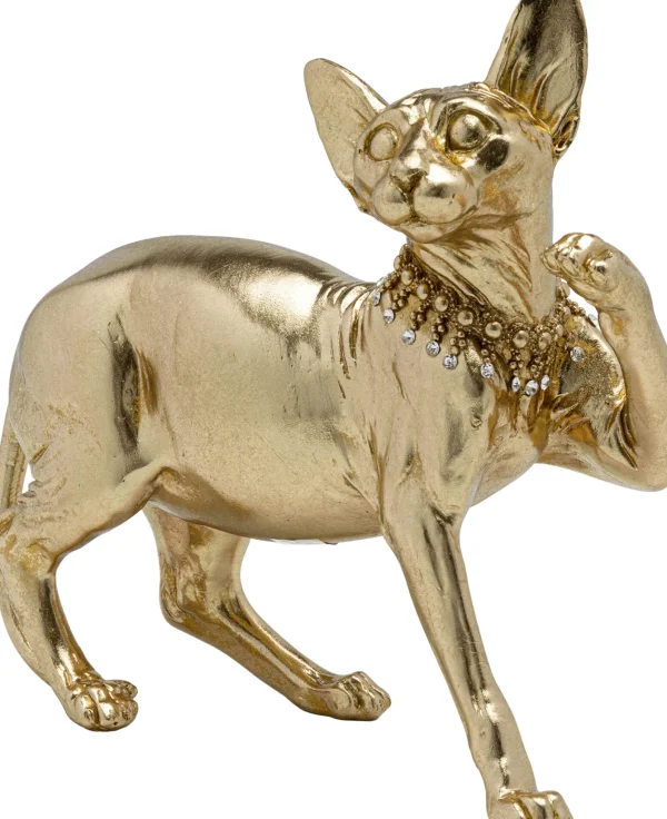 Figura decorativa Standing Cat Audrey oro 29cm - KARE