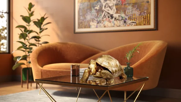 FIGURA DECORATIVA TURTLE ORO MEDIO - KARE