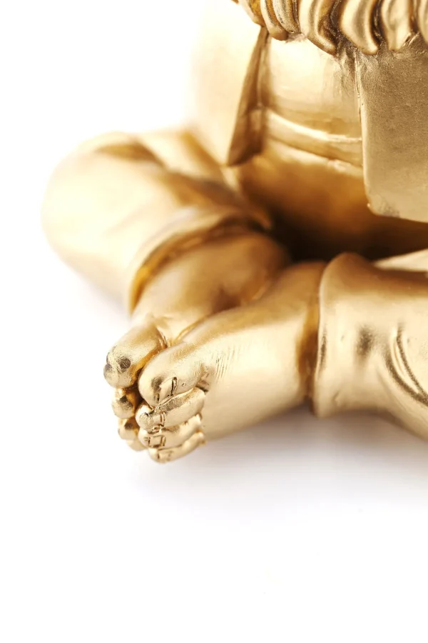 Figura Decorativa Zwerg Meditation Oro/Verde 19cm - KARE