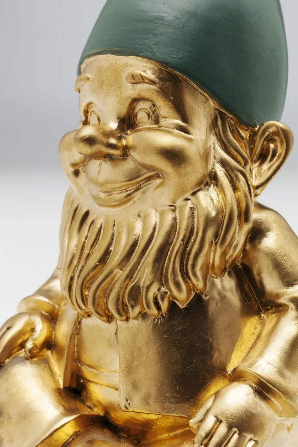 Figura Decorativa Zwerg Sitting Oro/Verde 19cm - KARE