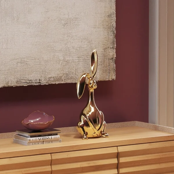 Figurina decorativa Bunny oro 52cm - KARE