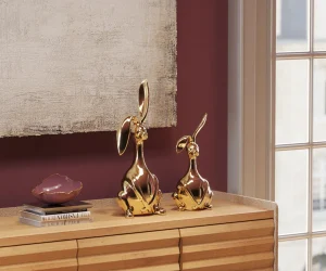 Figurina decorativa Bunny oro 52cm - KARE