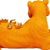 Figurina decorativa Flower Leopard arancione 26cm - KARE