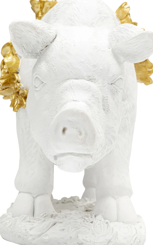 Figurina decorativa Flower Pig bianco 21cm - KARE