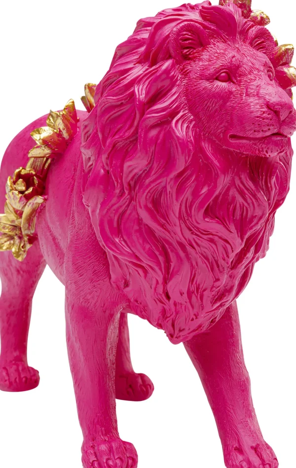 Figurina decorativa Flower Lion fucsia 19cm - KARE
