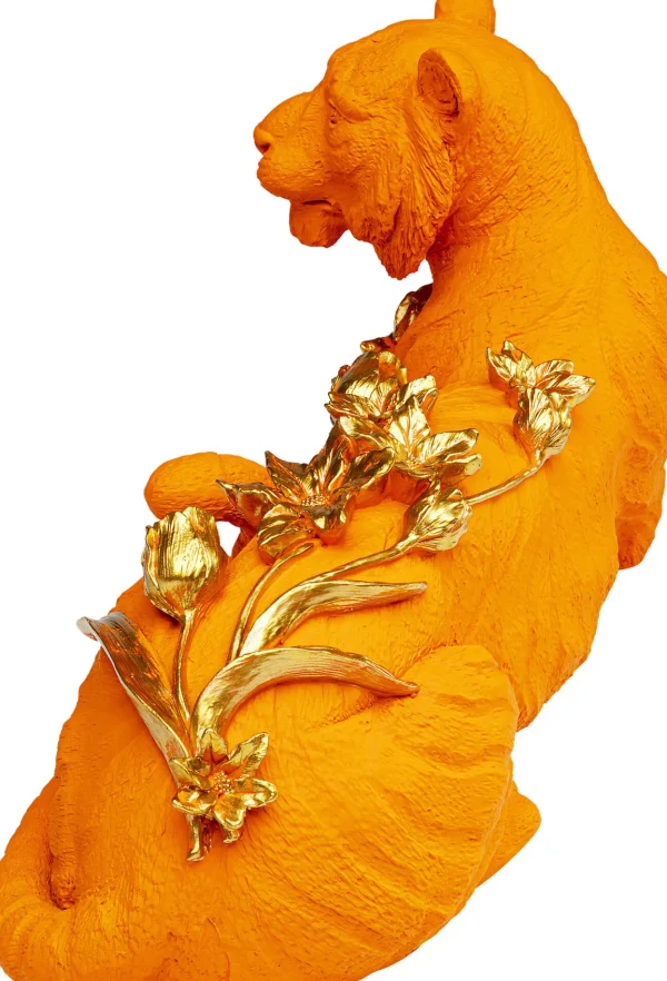 Figurina decorativa Flower Leopard arancione 26cm - KARE
