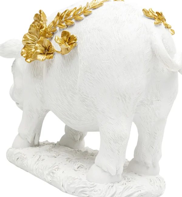 Figurina decorativa Flower Pig bianco 21cm - KARE
