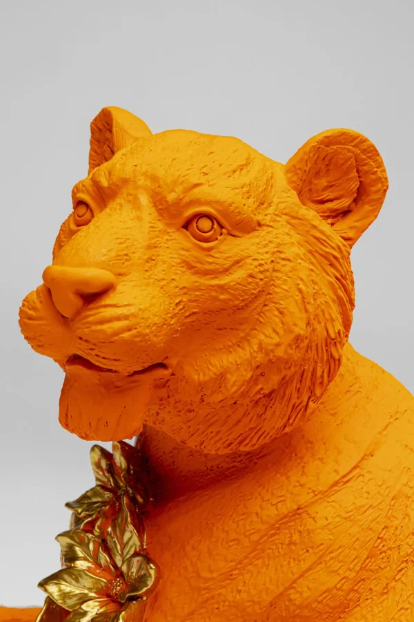 Figurina decorativa Flower Leopard arancione 26cm - KARE