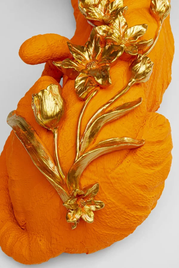 Figurina decorativa Flower Leopard arancione 26cm - KARE